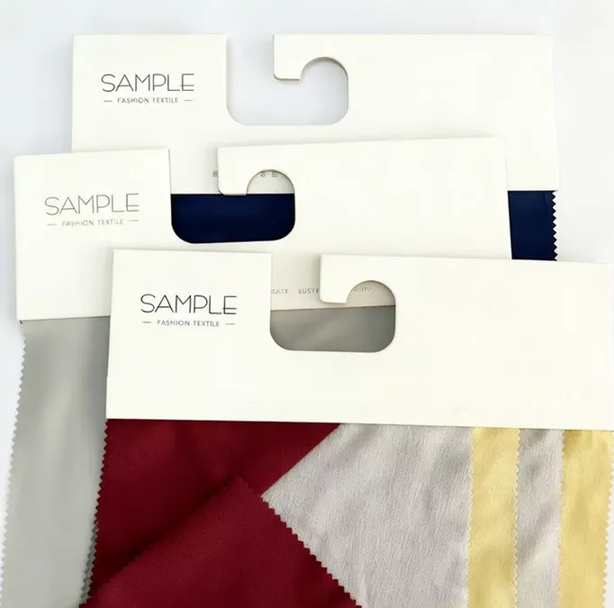 Kepala Kartu Kartu Kertas Kosong, Kain Tekstil Kartu Gantung Contoh Kain Kait Kartu Gantung Klip Sampel Kain, Kartu Karton Lubang Penggalian TekstilSatu Sisi Dilapisi Papan Gading Kertas Fbb